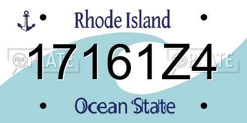 17161Z4 Rhode Island License Plate