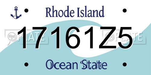 17161Z5 Rhode Island License Plate