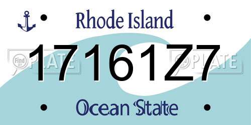 17161Z7 Rhode Island License Plate