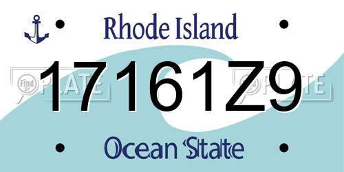 17161Z9 Rhode Island License Plate