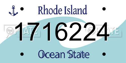 1716224 Rhode Island License Plate