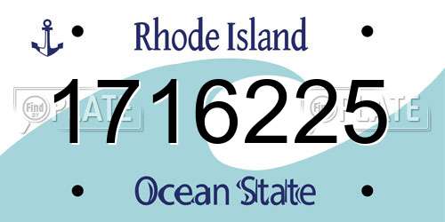1716225 Rhode Island License Plate