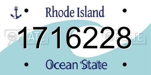 1716228 Rhode Island License Plate