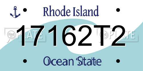 17162T2 Rhode Island License Plate