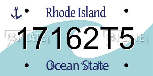 17162T5 Rhode Island License Plate