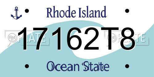 17162T8 Rhode Island License Plate