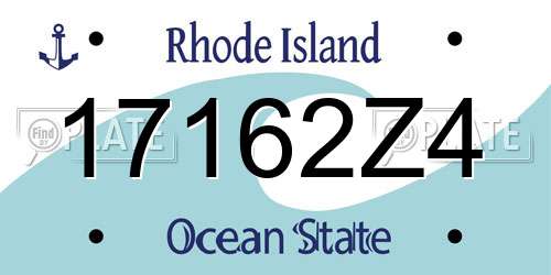 17162Z4 Rhode Island License Plate