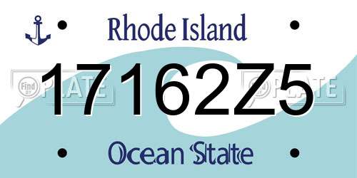 17162Z5 Rhode Island License Plate