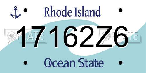 17162Z6 Rhode Island License Plate