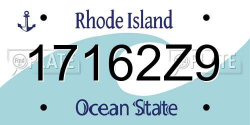 17162Z9 Rhode Island License Plate