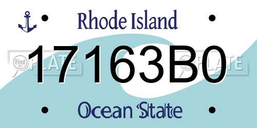 17163B0 Rhode Island License Plate