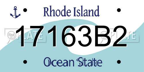 17163B2 Rhode Island License Plate