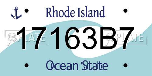 17163B7 Rhode Island License Plate