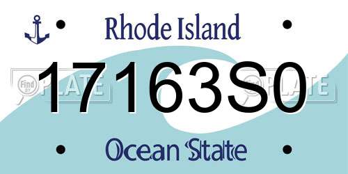 17163S0 Rhode Island License Plate