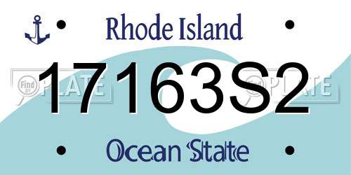 17163S2 Rhode Island License Plate
