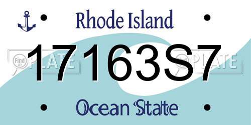 17163S7 Rhode Island License Plate