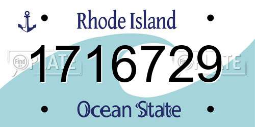 1716729 Rhode Island License Plate