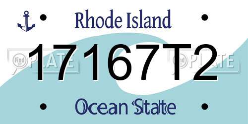 17167T2 Rhode Island License Plate