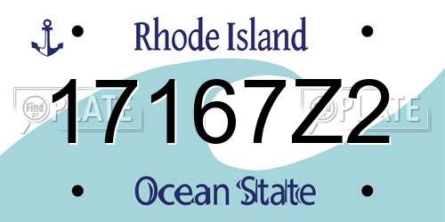 17167Z2 Rhode Island License Plate
