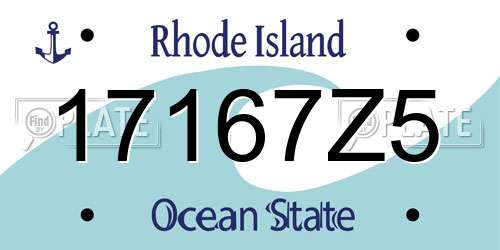 17167Z5 Rhode Island License Plate