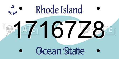 17167Z8 Rhode Island License Plate