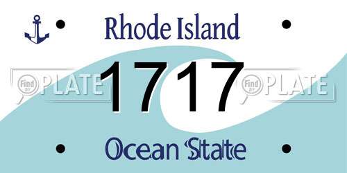 1717 Rhode Island License Plate