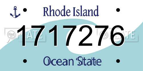 1717276 Rhode Island License Plate
