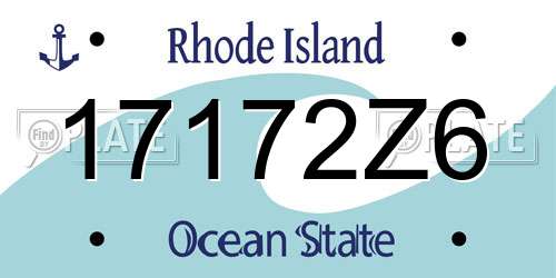 17172Z6 Rhode Island License Plate