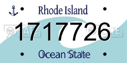 1717726 Rhode Island License Plate