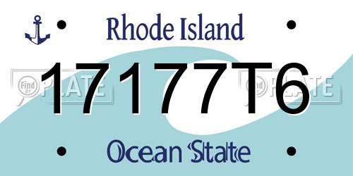 17177T6 Rhode Island License Plate