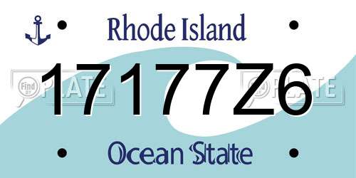 17177Z6 Rhode Island License Plate