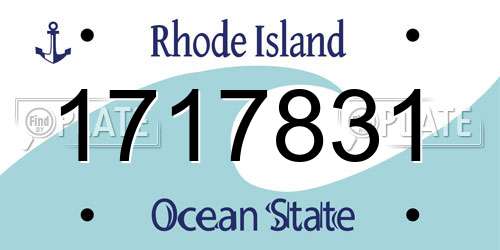 1717831 Rhode Island License Plate