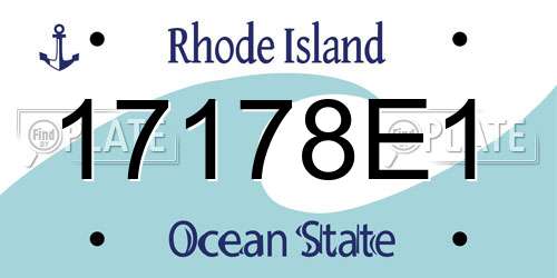 17178E1 Rhode Island License Plate