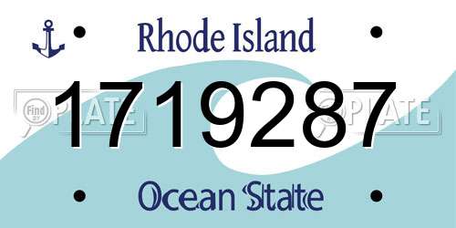1719287 Rhode Island License Plate