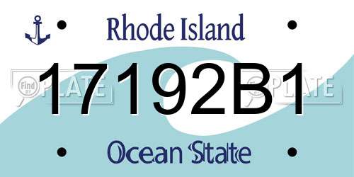 17192B1 Rhode Island License Plate