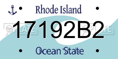17192B2 Rhode Island License Plate