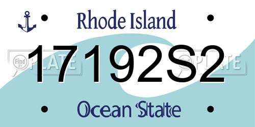 17192S2 Rhode Island License Plate