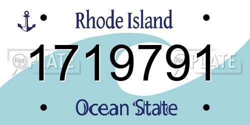 1719791 Rhode Island License Plate