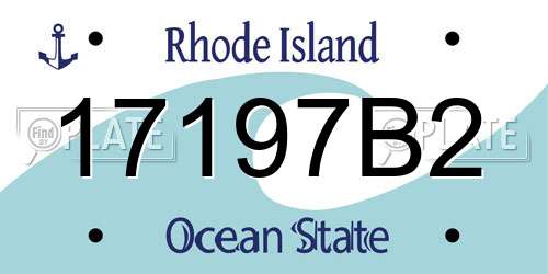17197B2 Rhode Island License Plate