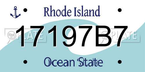 17197B7 Rhode Island License Plate