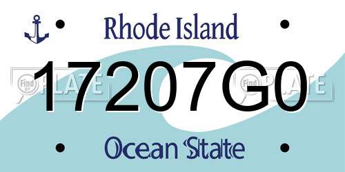 17207G0 Rhode Island License Plate