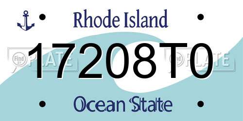 17208T0 Rhode Island License Plate
