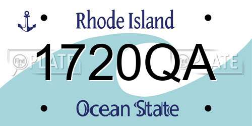1720QA Rhode Island License Plate