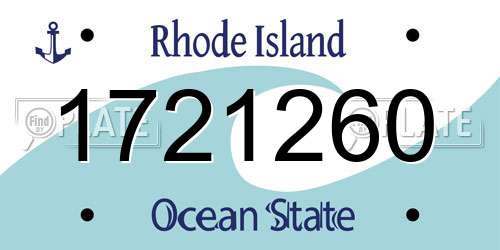 1721260 Rhode Island License Plate