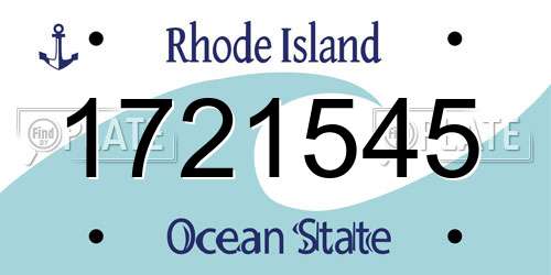 1721545 Rhode Island License Plate