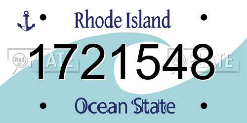 1721548 Rhode Island License Plate