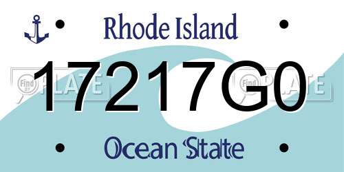 17217G0 Rhode Island License Plate