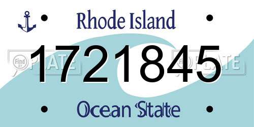 1721845 Rhode Island License Plate