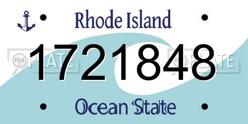 1721848 Rhode Island License Plate