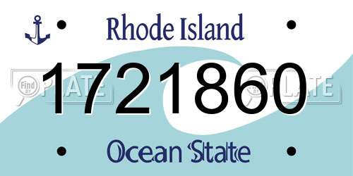 1721860 Rhode Island License Plate
